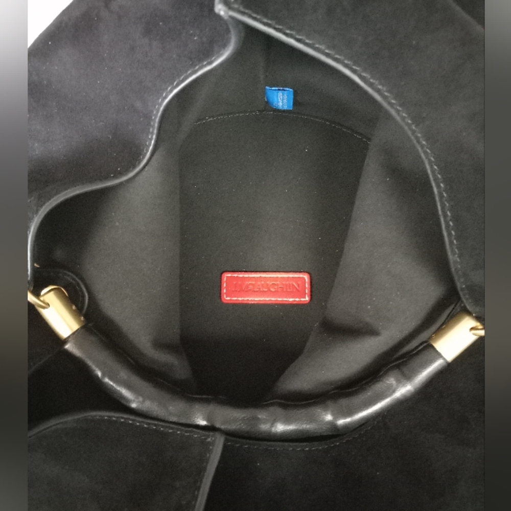 J.McLaughlin Large, Black Suede Sanne Top Handle Tote - Picture 9 of 16